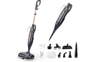 DEVOAC Scrubbing Steam Mop with Rotating Mop Pads,10 in 1 Steam Mop, 3 Steam Modes & LED Headlights for Hard Floor Laminate Marble Floors