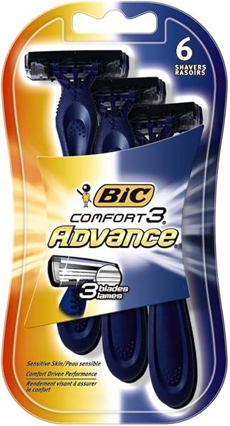 Amazon Com Bic Comfort 3 Advance Men S Disposable Razor 4 Count