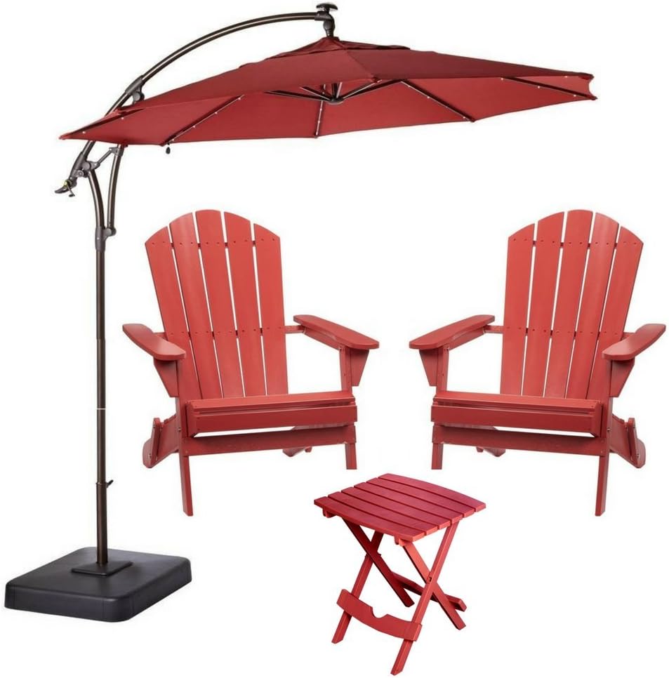 Amazon Com Hampton Bay 11 Ft Led Round Offset Patio Umbrella In