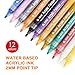 Acrylic Paint Markers Pen,12 Colors Premium Paint Pens for Painting on Rock, Glass, Canvas, Metal, Wood, Ceramic, Easter Egg, DIY Craft Projects