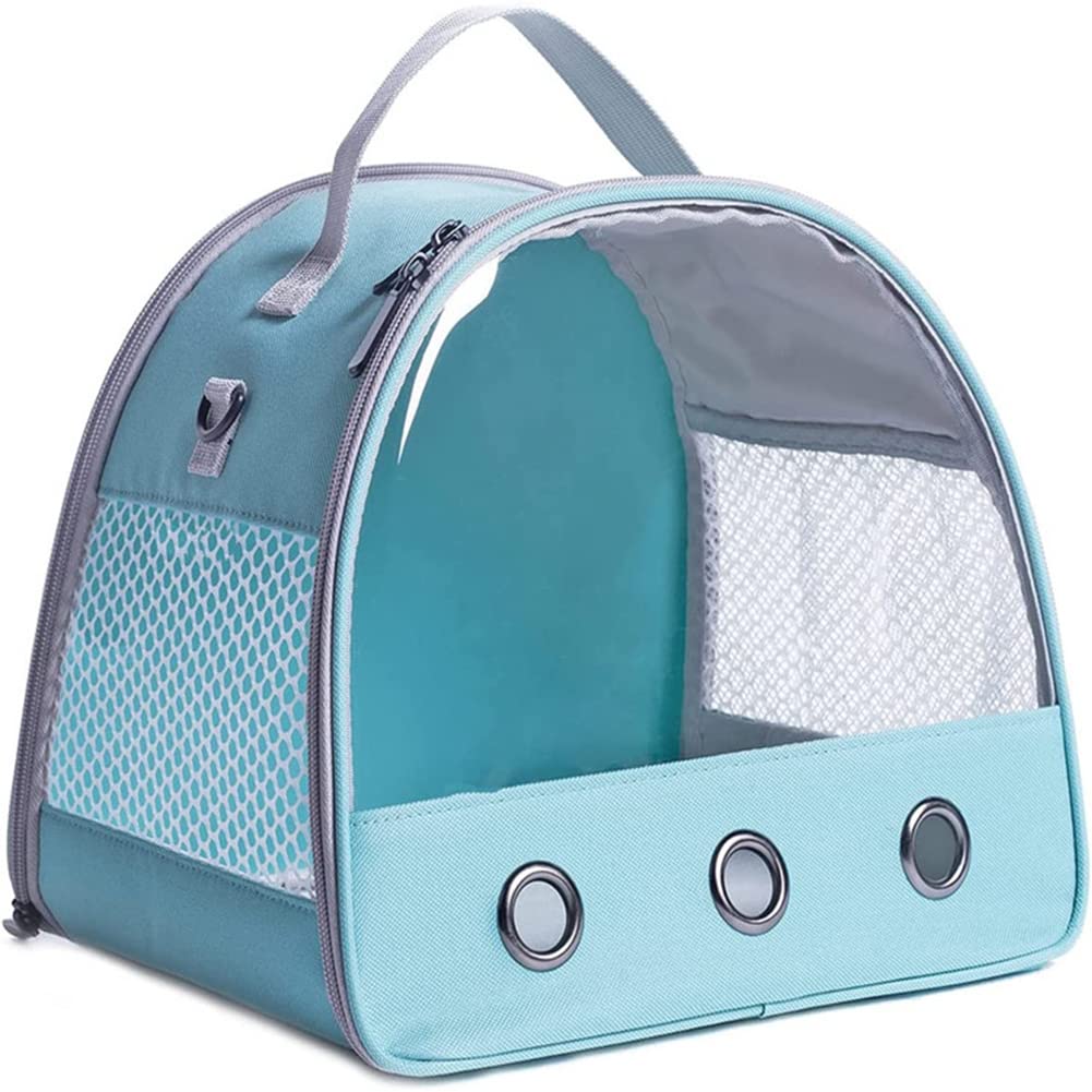 IDAHSOR Small Animal Carrier Bag, Outdoor Travel Bag Zipper Breathable Outgoing Pet Bags with Soft Mat, Shoulder Straps,Fit for Hamster, Guinea Pig, Chinchilla,Squirrel, Bunny,Bearded Dragon (Green)