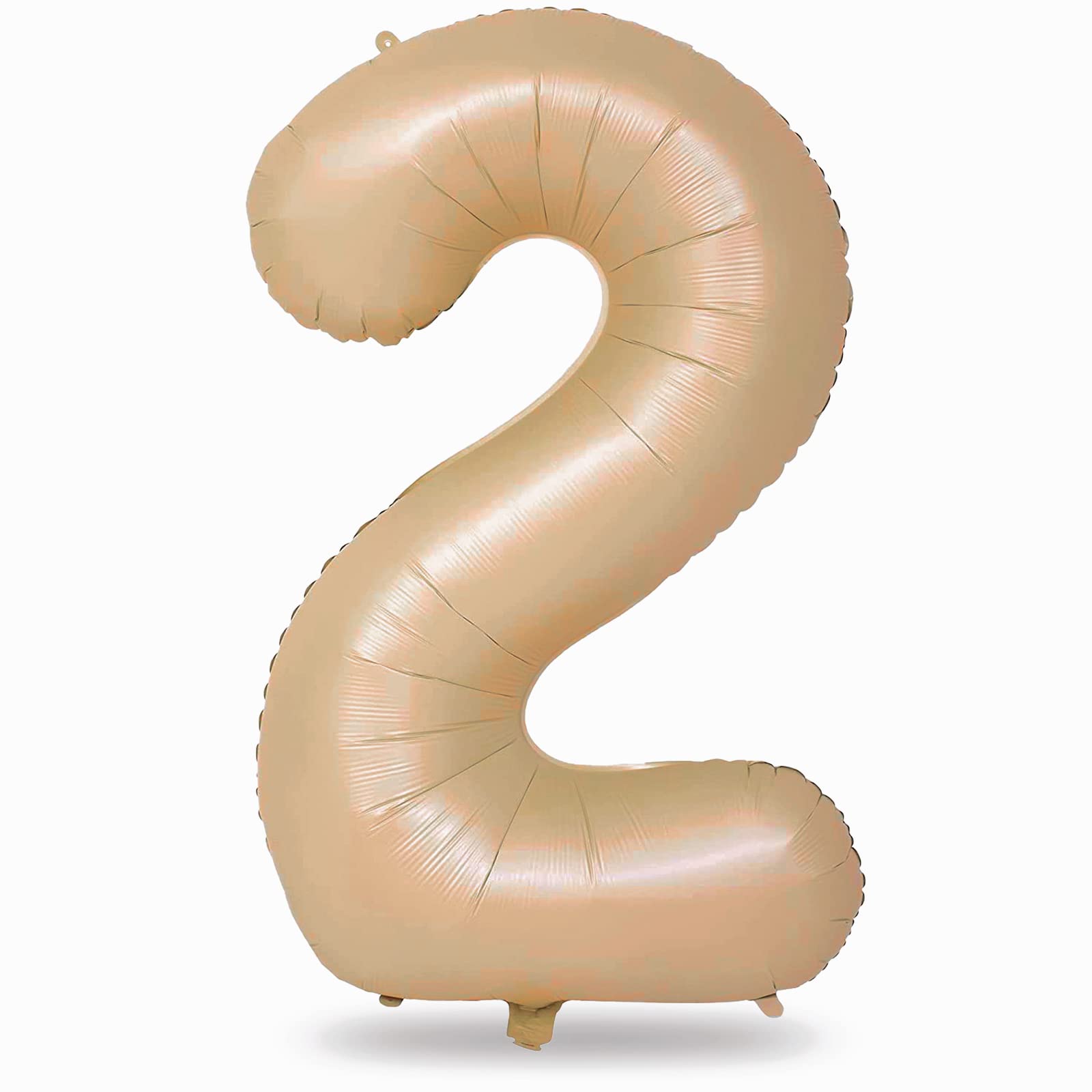 Photo 1 of 40" Neutral Number 2 Balloon for Boys Girls, Large Self Inflating Nude Helium Foil Number Balloons Set 0-9 for Women Men 2nd Birthday Graduation Anniversary Wedding Party Decorations Supplies