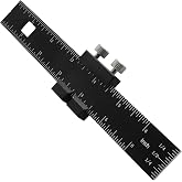 LifCratms Precision Pocket Ruler, 6 Inch T Track Marking Measuring | Professional Woodworking Ruler, Construction Ruler, Inch and Metric, T-Type Scribing Ruler, Slide Stops