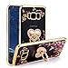 CaseHaven Galaxy S8 Case, Glitter Crystal Heart Floral Series - Slim Luxury Bling Rhinestone Clear TPU Case with Ring Stand for Samsung Galaxy S8 (2017) - Gold