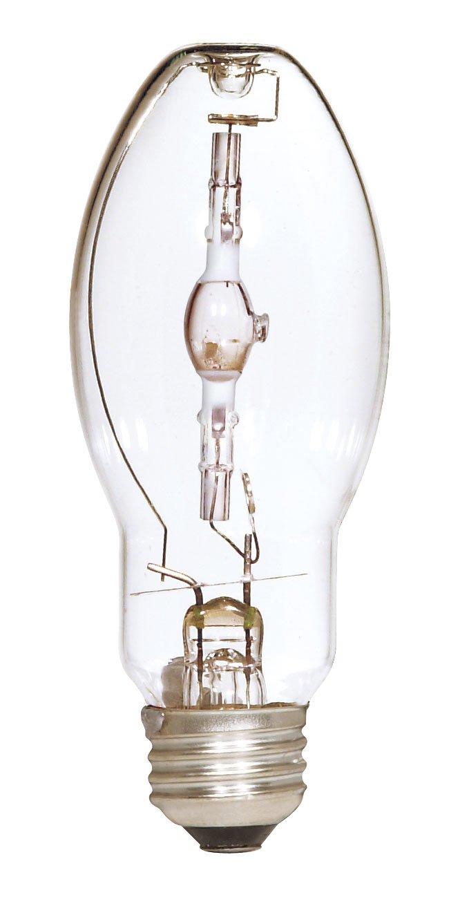 Photo 1 of Satco S5858 0K 100-Watt Clear Pulse Star Universal Mount Medium Base ED17 Metal Halide Lamp