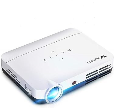 Amazon Com Wowoto H9 Projector 4000 Lumens Mini Projector Led Dlp 1280x800 Real Home Theater Video Projector Wireless Screen Share Support 1080p 3d To 2d Hdmi 176 Android Electronics
