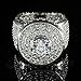 NIV'S BLING 18k White Gold-Plated Cubic Zirconia Cluster Pinky Ring Size 5