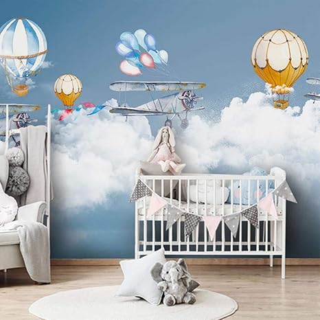Amazon 現代のミニマリスト北欧スタイルの3d壁紙子供部屋熱気球壁画の部屋の装飾家の壁の装飾 250cm 175cm 壁紙 Amazon 現代のミニマリスト北欧スタイルの3d壁紙子供部屋熱気球壁画の部屋の装飾家の壁の装飾 250cm 175cm 壁紙