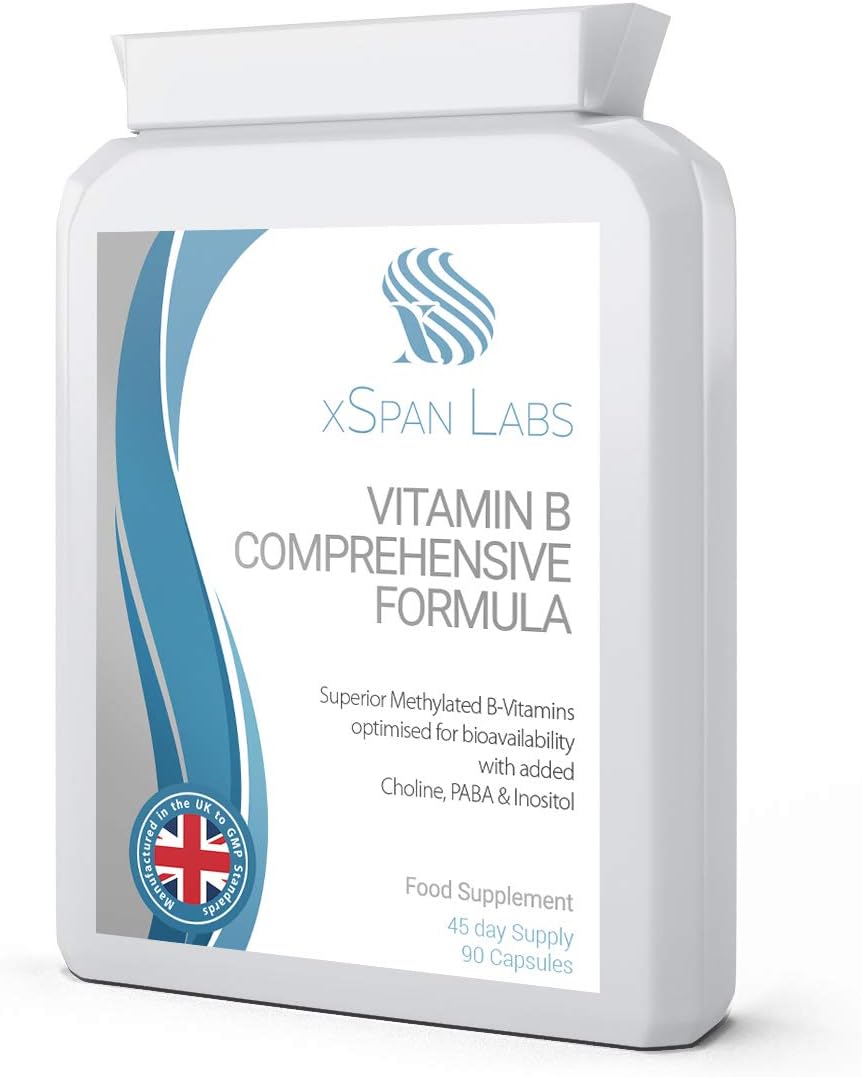 Vitamin B Comprehensive Formula, 90 Capsules, Superior Methylated Formula with Added Choline, PABA & Inositol
