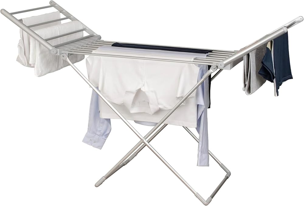 Status 230W Heated Winged Clothes Airer, Foldable Aluminium Drying Rack