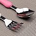 Baby Kids Fork and Spoon Set Toddler Stainless Steel Flatware with Cartoon Handle