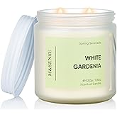 M&SENSE White Gardenia Scented Candle for Home - 11.6oz Natural Soy Wax, 70-Hour Long Lasting Burn Time Non Toxic, 2-Wick Spring Flower Candle Valentines Aromatherapy Gifts for Her