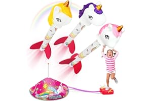 KIMICARE Unicorn Rocket Launcher Playset for Kids, Unicorn Stomping Launch up Toys for Magical Adventures, Fun Outdoor Toys Birthday Christmas for Girls and Boys Ages 3-12