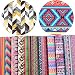 David accessories Striped Plaid Geometry Pattern Printed Faux Leather Sheet Synthetic Leather Fabric 10 Pcs 8" x 13" (20 cm x 34 cm) for DIY Earring Bows Making (Geometry Pattern A) primary