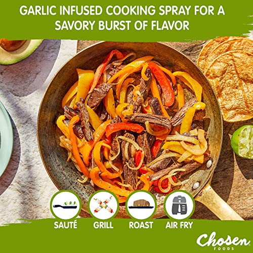 Chosen Foods Garlic Infused Avocado Oil Spray, Kosher Cooking Spray for