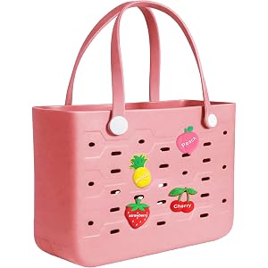 YANLIFY Beach Tote Bag for Women, EVA Rubber Beach Bag Waterproof, Sandproof Cave Bags, Large Capacity Pool Bag