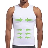 Lgtfy 4D Mens Compression Shirt, Slimming Body Shaper Vest, Gynecomastia Undershirt, Tummy Control Back Support Tank Top