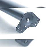 Emuca Adjustable Table Leg Ø60x870mm Chrome Steel 50 kg Cap view 2