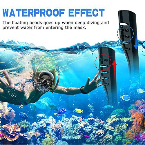 MEIKON Snorkel Mask Full Face Anti - Fogging Scuba Diving Mask with Double Tube Mask Free Breathing 180° Panoramic Viewing Anti-Fog Anti-Leak Camera Mount Snorkeling Mask for Adults Teenagers - Thumbnail 4