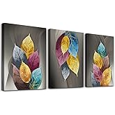 Canvas Wall Art For Living Room Family Wall Decor For Bedroom Kitchen Decor Artwork Abstract Leaves Painting Fashion Office Wall Pictures Poster Prints Bathroom Home Decorations 12" X 16" 3 Pieces