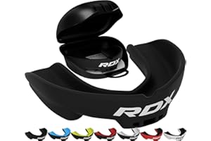 RDX Mouth Guard for Boxing MMA Kickboxing Muay Thai Judo Karate - Adult Gum Shield Mouthpiece Jaw Protector with Storage Case, Martial Arts Football Lacrosse Hockey Contact Sports - Above 12 Years Age