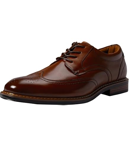 Amazon.com | Nunn Bush Nelson Wing Tip Dress Casual Oxford Black 7