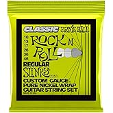 Ernie Ball Regular Slinky Classic Rock n Roll Pure Nickel Wrap Electric Guitar Strings - 10-46 Gauge