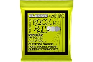 Ernie Ball Regular Slinky Classic Rock n Roll Pure Nickel Wrap Electric Guitar Strings - 10-46 Gauge