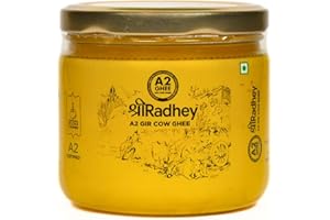 SHREERADHEY Shree Radhey Certified A2 Gir Cow Ghee - Gluten Free - (Traditionaly Hand Churned) (300 ML)