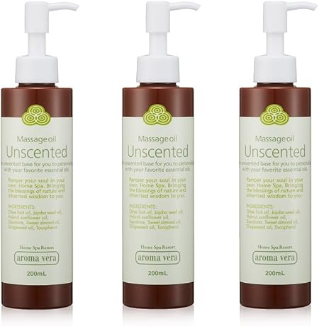 Amazon 3個セット アロマベラ マッサージオイル アンセンテッド 0ml 顔 体用オイル アロマベラ Aroma Vera マッサージオイル