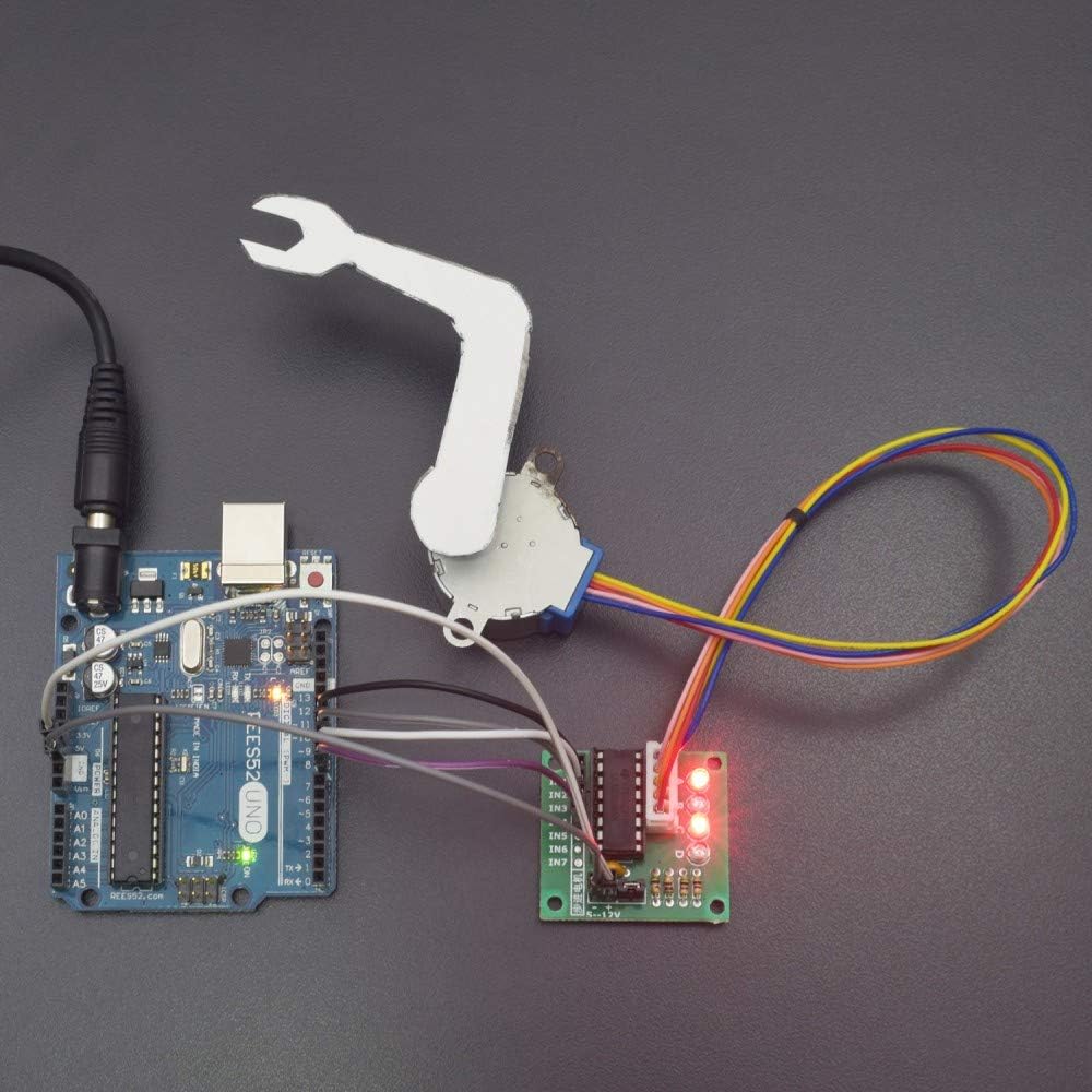 REES52 Stepper Motor With ULN2003A Stepper Motor Driver For Rotation In All Direction Interfacing With Arduino Uno With Step by Step Instruction Manual - KT995
