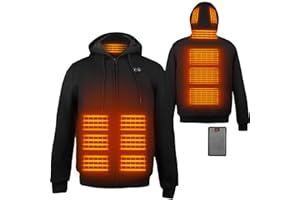 Qdreclod Heated Hoodie for Men Women with Battery Pack 7.4V 16000mAh, Hooded Heated Sweatshirts with 6 Heating Zones