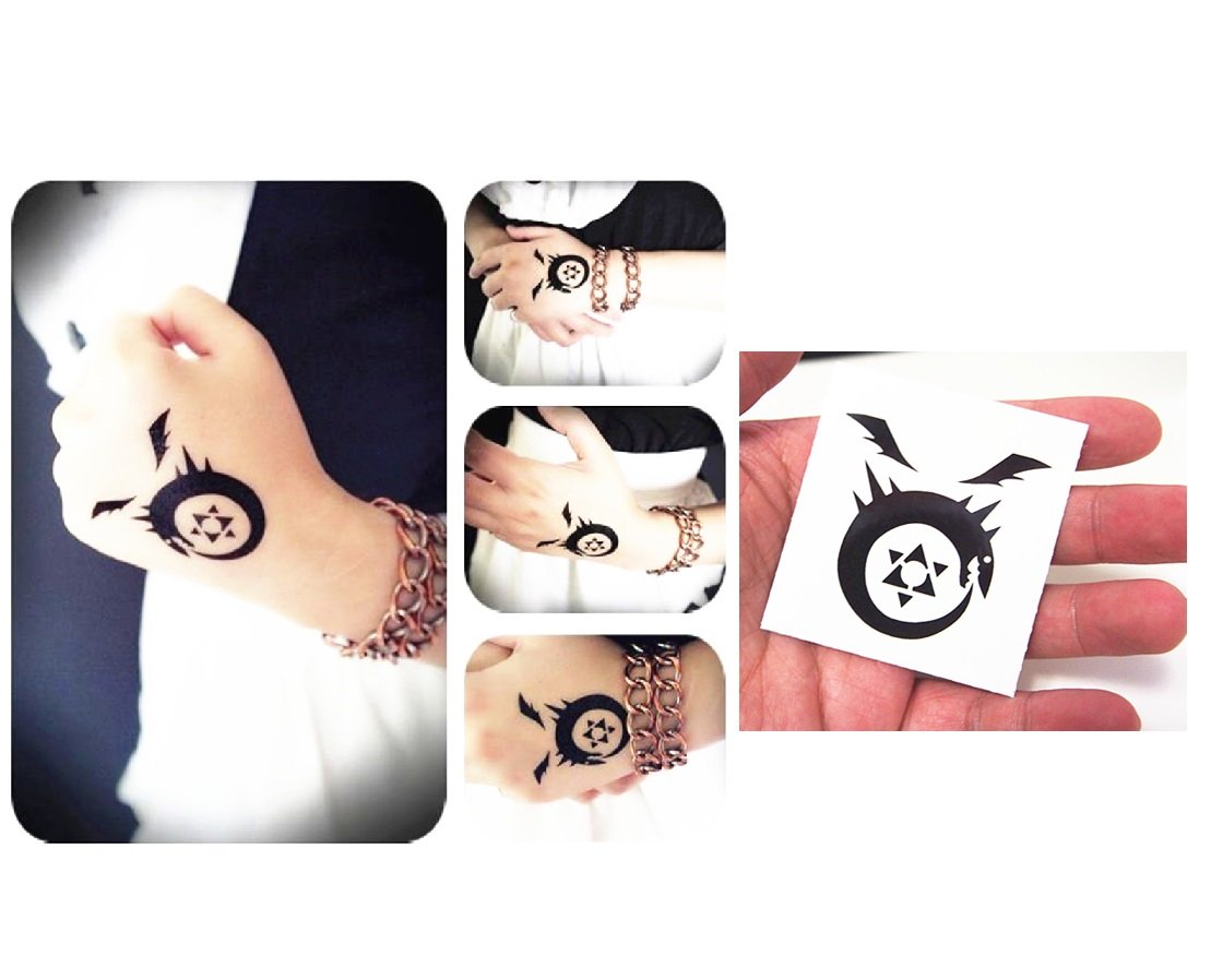 Anime Cosplay Fullmetal Alchemist Ouroboros Logo Temporary Tattoo  Waterproof Sticker | Desertcart Seychelles, image size:1109x898