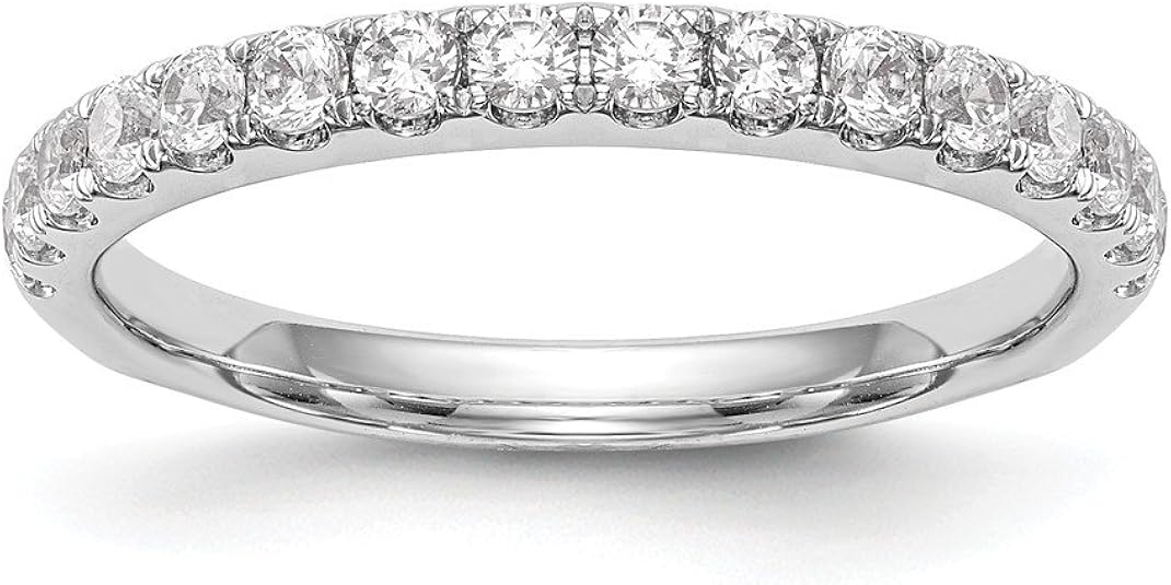 Solid 14k White Gold Engagement Lab Grown Diamond Wedding Band Ring