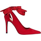 Fashare Womens High Heels Bow Tie Back Sexy Stiletto Ankle Strap Wedding Dress Pumps Shoes