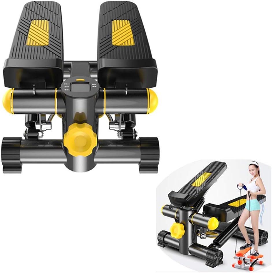 JXY Stepper, Mini Exercise Machine, Equipped with Training Belt, Non-Slip Adjustable Resistance and Wireless Console - Suitable for Family, Gym Calorie Burning