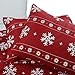 Vaulia Lightweight Microfiber Duvet Cover Set, Snowflake Pattern Design Christmas Holidays, Red Color - Twin
