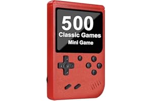 SUVIYA Handheld Game Console with 500 in 1 Classical FC Games Console 3.0-Inch Colour Screen,Gift Christmas Birthday Presents for Kids, Adults (500 Classical -Red)