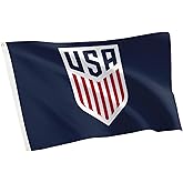 Desert Cactus US Soccer Flag USMNT United States Men's National Team 100% Polyester Indoor Outdoor 3x5 feet Officially Licensed Gear (Blue, USA Soccer - B)