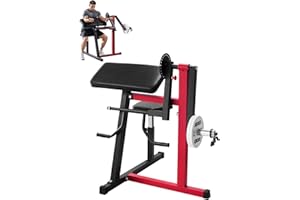 VEVOR Preacher Curl Machine, 2 in 1 Bicep Curl Machine and Triceps Extension Machine, Seated Arm Isolated Bicep Station, Stre