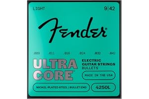 Fender Ultracore™ 4250 Electric Guitar Strings, 4250L Nickel Plated Steel, Gauges .009-.042, Bullet End, Set of 6