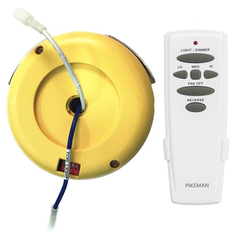 Ceiling Fan Remote Control and Receiver Complete Kit replace Hampton Bay UC7078T CHQ7078T FAN-HD with Reverse button and Light Dimming L3H2010FANHD FAN-HD6 FAN-2R MR77A -Pikeman