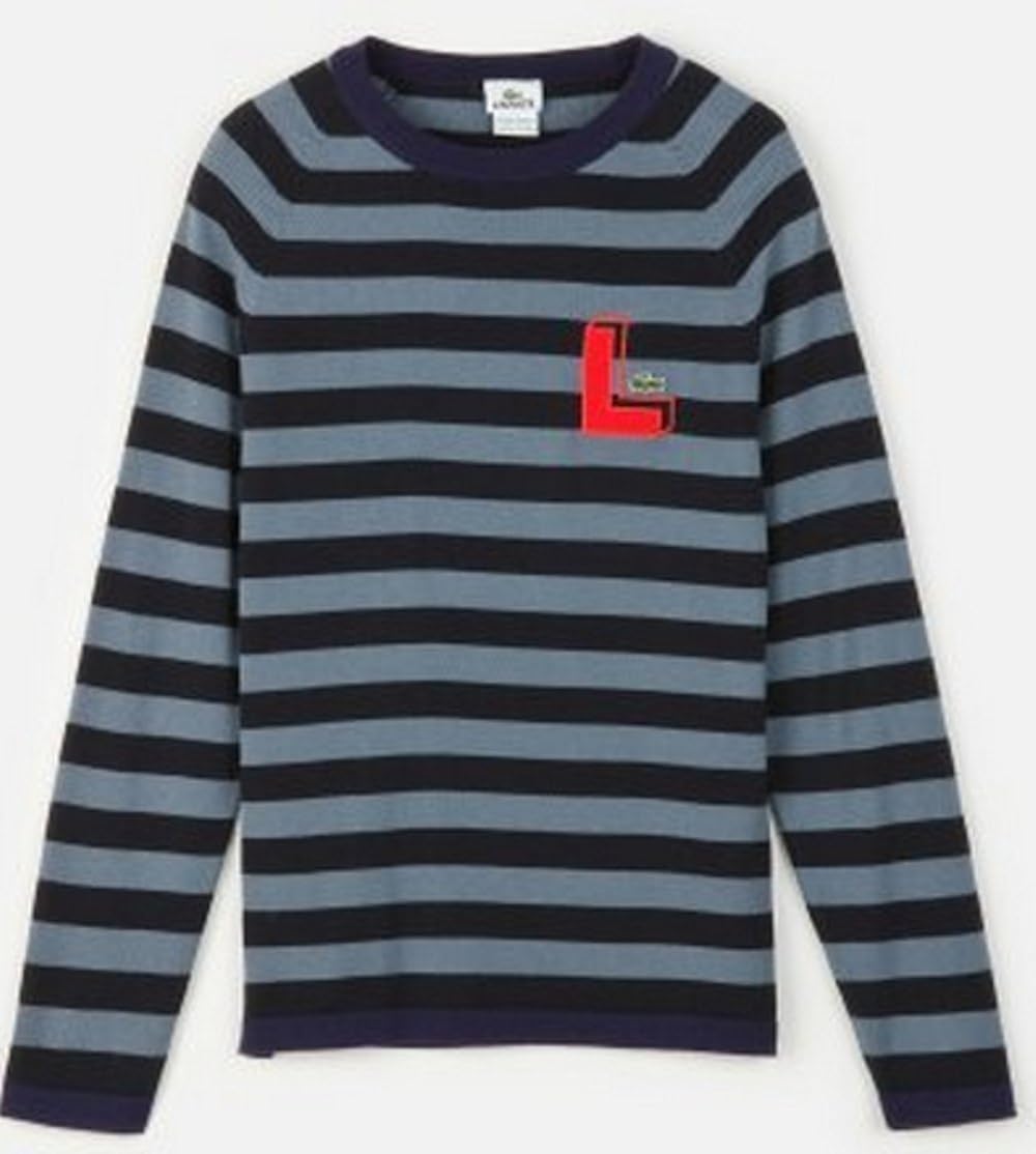 lacoste navy blue crew neck jumper