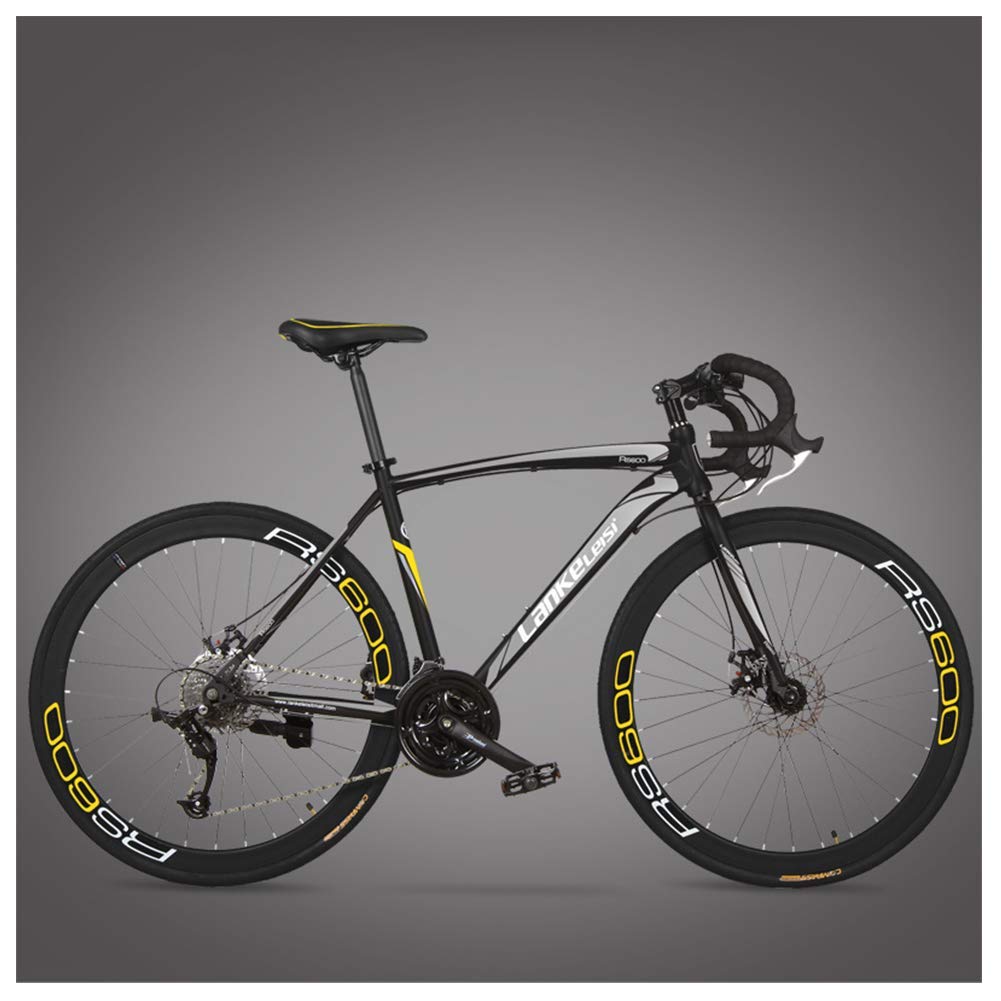 GONGFF Road Bike, Adult High-Carbon Steel Frame Ultra-Light Bicycle, Carbon Fiber Fork Endurance Roa