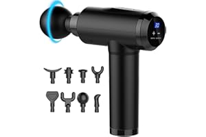 Kelices Massage Gun Deep Tissue Percussion Handheld Body Back Muscle Massager with 8 Massage Heads and LCD Touch Screen for Athletes