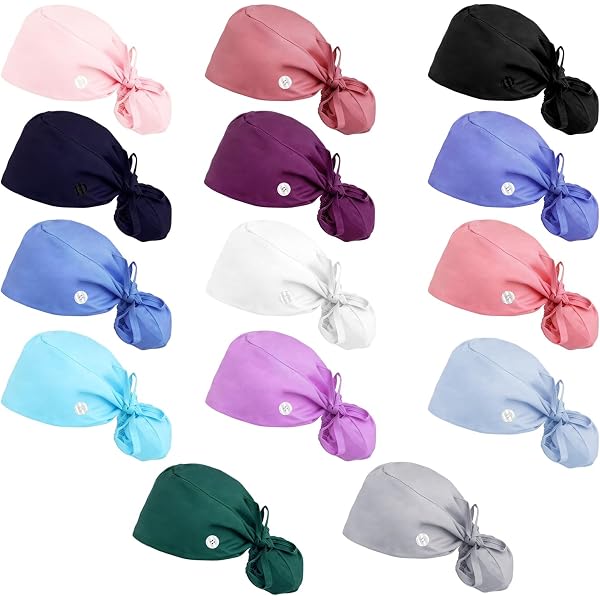 Amazon.com: Tisancy 12 Pcs Adjustable Scrub Cap with Button  display picture 1