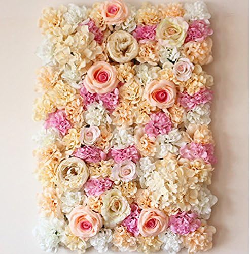 Artificial Rose Flower Wall Decoration Decorative Hydrangea Wedding Decoration Backdrop (16“24”, Pink)