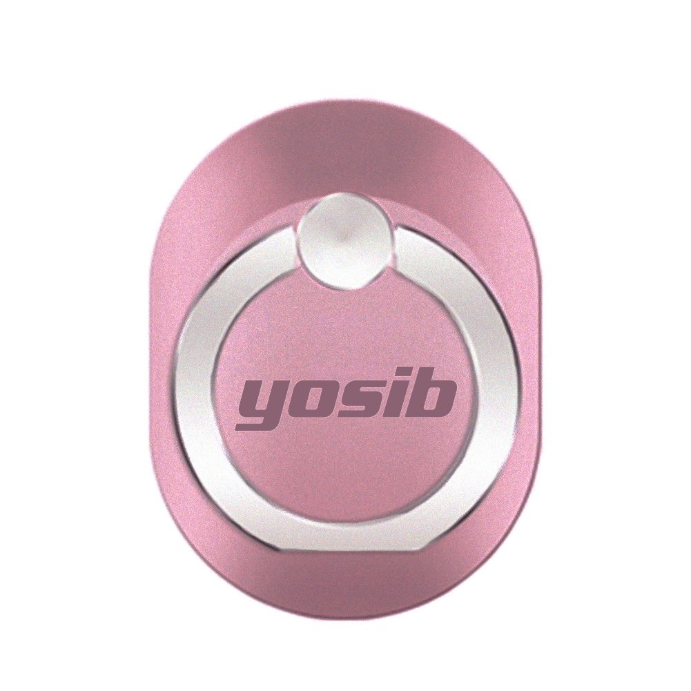 Phone Finger Ring Stand Holder 360° Rotation Universal Cellphone Slacker Stent Phone Bracket for iPhone Smart-phone and Tablets (Pink)