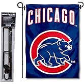 Chicago Baseball Walking Bear Garden Flag with Stand Holder