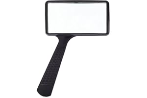MAGNIFYLABS Jumbo Rectangular Handheld Magnifying Glass (3X Magnification) – Scratch Resistant Glass Lens - Large Horizontal Viewing Area
